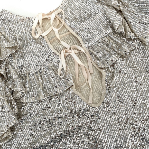 Free People Dance Floor Sequin Ruffle Top - Picture 10 of 12
